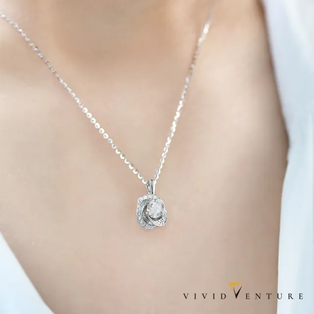 【Vividventure 亞帝芬奇】GIA 30分 DSI2 3VG 八心八箭 天然鑽石 真鑽 項鍊 精靈花圈(14K金台)