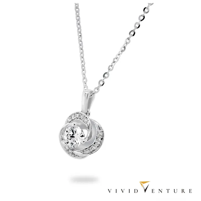 【Vividventure 亞帝芬奇】GIA 30分 DSI2 3VG 八心八箭 天然鑽石 真鑽 項鍊 精靈花圈(14K金台)
