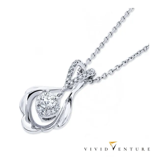【Vividventure 亞帝芬奇】GIA 30分 DSI2 3VG 八心八箭 天然鑽石 真鑽 項鍊 雀躍(14K金台+14K金鍊)