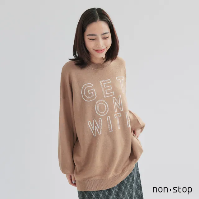 【non-stop】自在步調字母寬鬆針織衫-2色