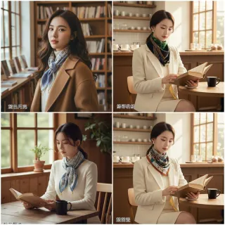 【HaNA 梨花】買一送一 搞定通勤約會穿搭 入秋柔美磁扣絲巾母親節禮物(約會穿搭  絲巾 百搭實用)