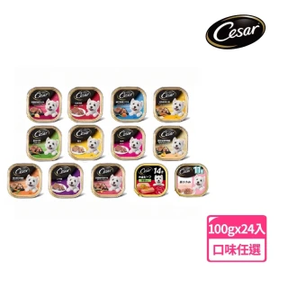 【Cesar 西莎】經典風味餐盒 100g*24入(狗罐/犬餐盒/熟齡犬/全齡適用)