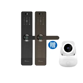 (2K監視器組)【FAMMIX 菲米斯】SAFER-2 六合一把手式電子鎖(感應/密碼/卡片/鑰匙/APP遠端開門/基本安裝)