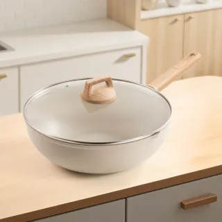 【Tefal 特福】暖暖系列30CM不沾鍋炒鍋-加蓋(IH爐可用鍋/電磁爐適用)