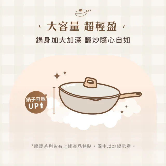 【Tefal 特福】暖暖系列26cm不沾鍋平底鍋/深平底鍋_加蓋(不挑爐具、IH爐可用鍋)