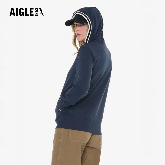 【AIGLE】女 休閒連帽長袖T恤｜AG-4A274(女裝 T恤 長袖T恤 帽T 兜帽衣)