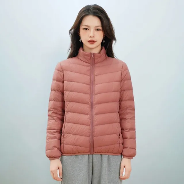 【巴黎精品】頂級真羽絨外套90%鴨絨羽絨衣秋冬(立領輕薄女外套12色n1lw3)