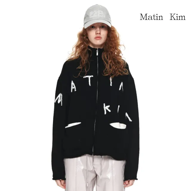 【MATIN KIM】官方旗艦 MATIN KIM刺繡針織拉鍊外套(多款任選)