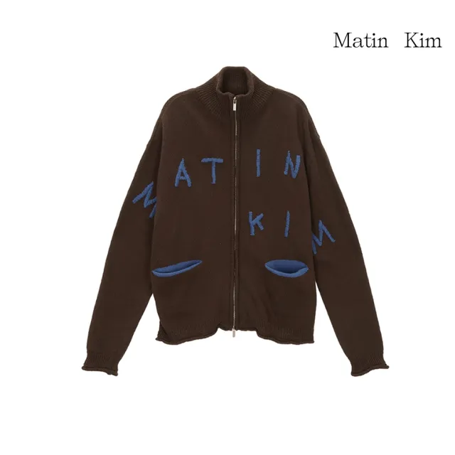 【MATIN KIM】官方旗艦 MATIN KIM刺繡針織拉鍊外套(多款任選)