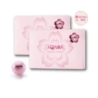 【HONMA 本間高爾夫】櫻之舞2 限定款粉紅球 櫻花球 女生遠距雙層球 粉紅高爾夫球 2盒(贈Tee球座)