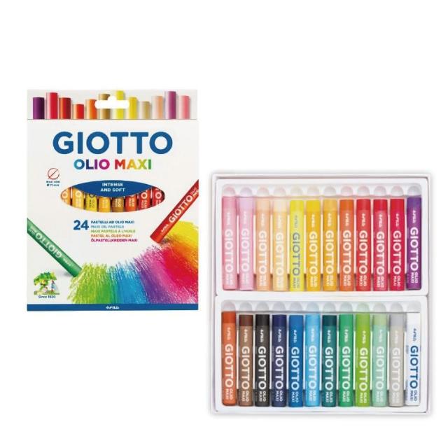 【GIOTTO】兒童粉蠟筆(24色)｜開學 繪畫 塗鴉筆 繪圖筆