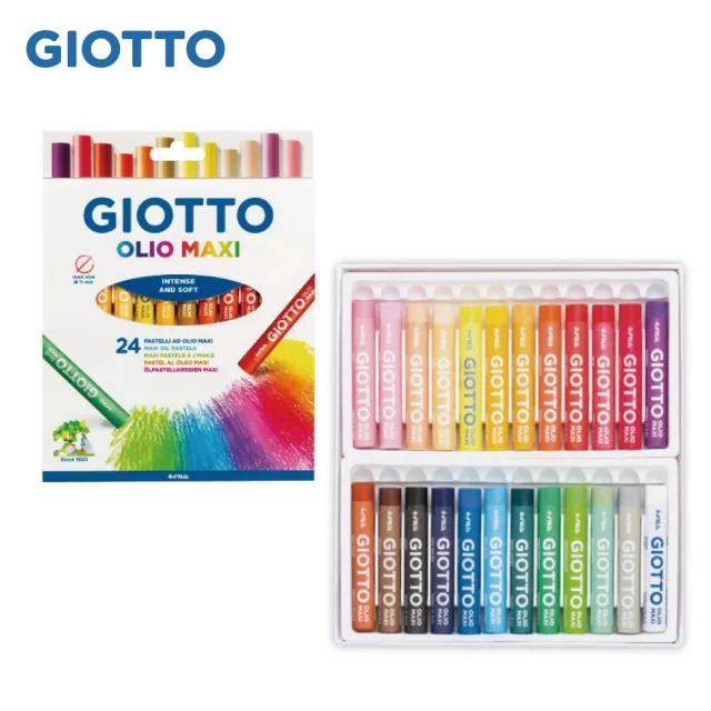【GIOTTO】兒童粉蠟筆(24色)｜開學 繪畫 塗鴉筆 繪圖筆