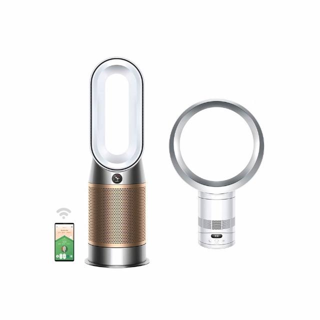 【dyson 戴森】HP12 Purifier Hot+Cool De-NOx三合一甲醛NOx偵測涼暖空氣清淨機(白金色)(超值組)