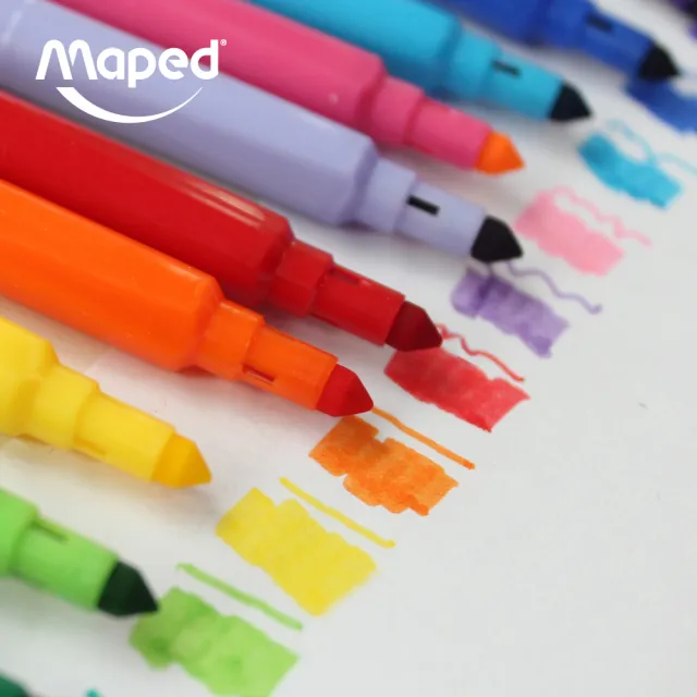 【法國Maped】連蓋式長效型彩色筆12色