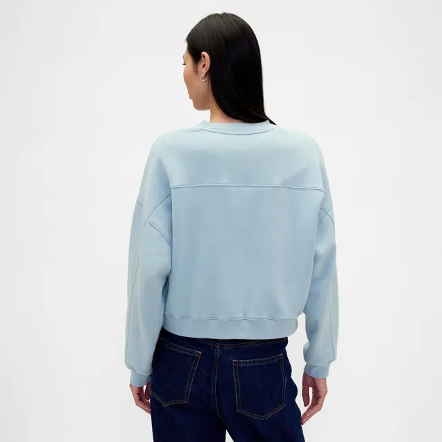 【GAP】女裝 圓領大學T-淡藍色(548299)