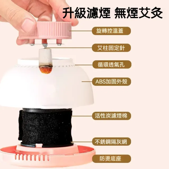 【YAOCHEN 瑤辰】饅頭艾灸儀套裝-含綁帶(無煙艾灸罐熏蒸儀)