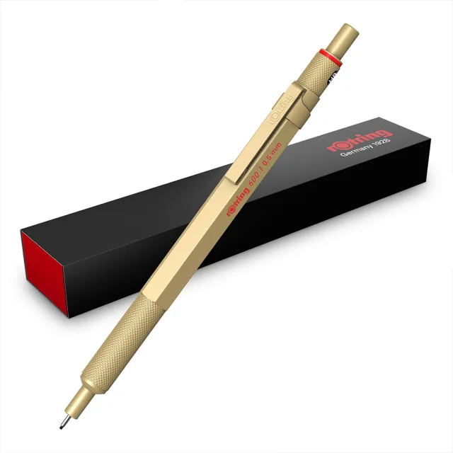 【rOtring】德國紅環rOtring 600型 製圖自動鉛筆 金色 0.5mm(rOtring 600)