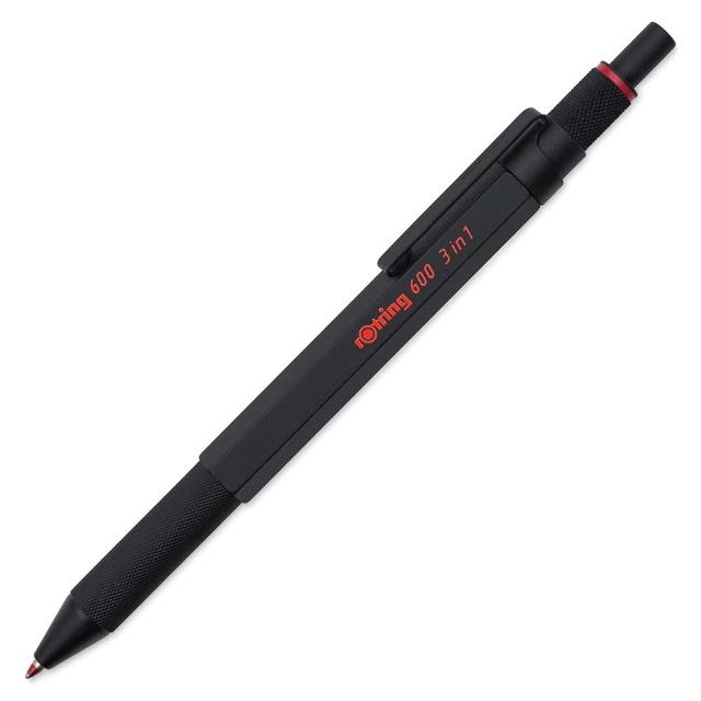 【rOtring】德國紅環rOtring 600型 3IN1 多功能原子筆 黑色(rOtring 600)