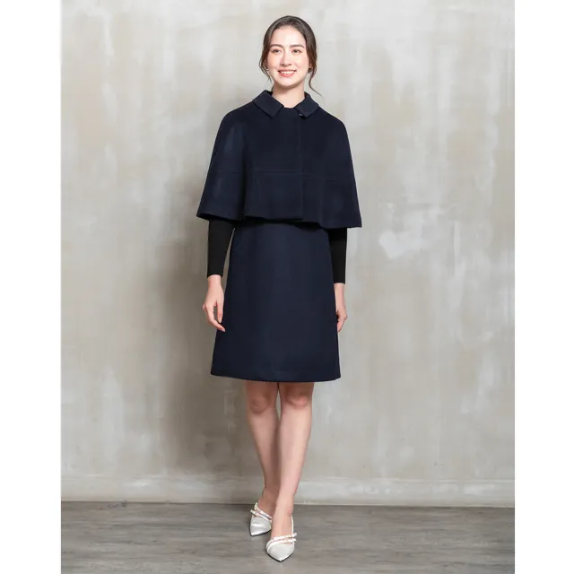 【perng yuh 芃諭名品】歐風時尚 羅紋袖 羊毛 直筒洋裝(2025 AW Collection|4C秋冬新品上市)