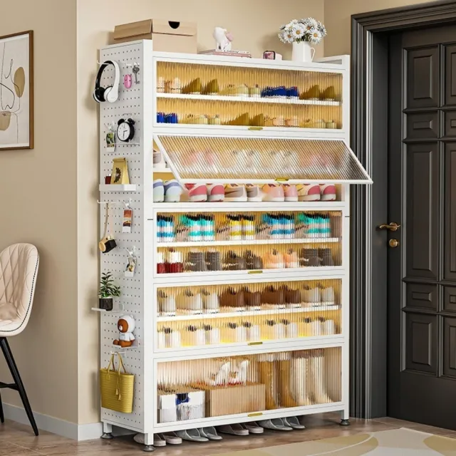 【TAMZU 潭祖】鋼製鞋櫃 家用多層鞋櫃 大容量鞋架 室內入☆防塵收納櫃 玄關置物櫃(11層 60*35*184)