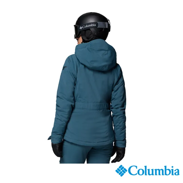 【Columbia 哥倫比亞】女款-OT防水極暖填充連帽外套-Cirque Bowl™-孔雀綠(UWR45580TL/JF)