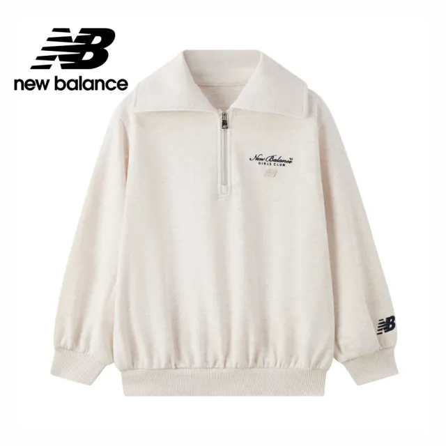 【NEW BALANCE】NB 童裝半開襟長袖衛衣_7ZF3306TOML_女童_米杏色