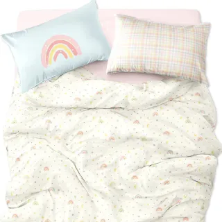 【DON】100%精梳純棉床包枕套組雙人-繽紛彩語