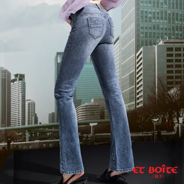 【BLUE WAY】女裝 蕾絲後袋弧線丹寧 靴型褲 牛仔褲-ET BOiTE箱子