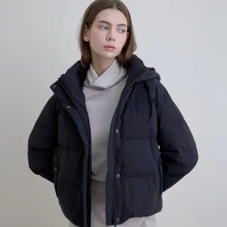 【GIORDANO 佐丹奴】女裝羽絨連帽外套 Two Mile Wear系列(09 標誌黑)