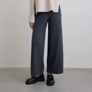 【GIORDANO 佐丹奴】女裝磨毛慵懶感毛織長褲 Two Mile Wear系列(10 花紗原子灰)