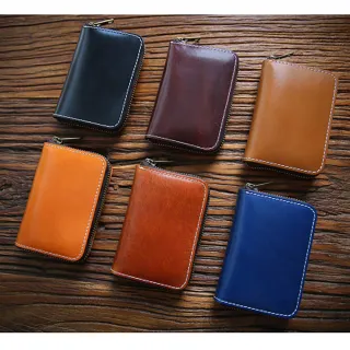 【leaper】復古哈雷植鞣皮零錢卡片多功能真皮收納包(真皮包包 真皮卡片夾零錢袋)