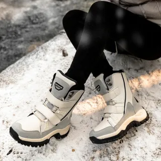 【橘魔法】麂皮拚色雙黏貼高筒雪靴(高筒 防雪 防潑水 靴子 滑雪 雪鞋 保暖 日本 大人 女童 大童  童鞋)