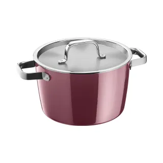 【WMF】德國製FUSIONTEC AROMATIC 高身湯鍋 22CM 4.7L(玫瑰金色/陶晶鍋)