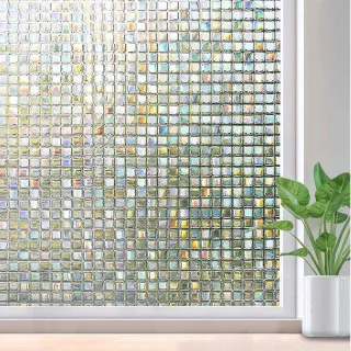 【meiwa】日本製造抗UV可變色節能靜電窗貼(馬賽克- 92x200公分)