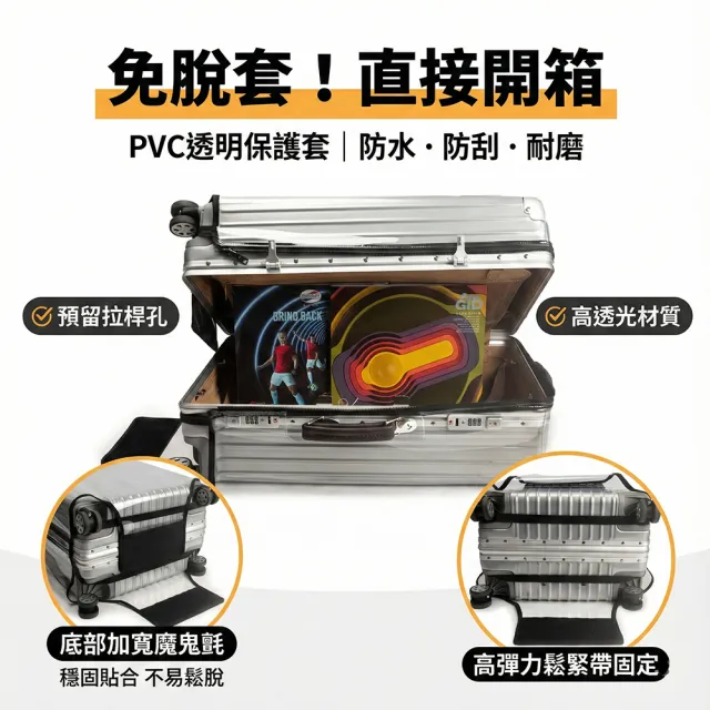 【FONMOST】加厚透明行李箱套 行李箱保護套 旅行拉桿箱防塵套 胖胖箱行李套 拉鍊免拆卸 行李箱防塵套