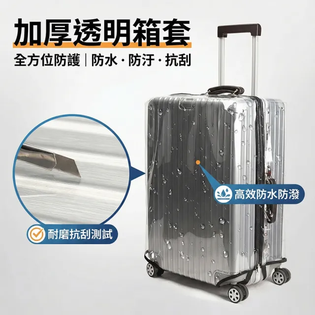 【FONMOST】加厚透明行李箱套 行李箱保護套 旅行拉桿箱防塵套 胖胖箱行李套 拉鍊免拆卸 行李箱防塵套