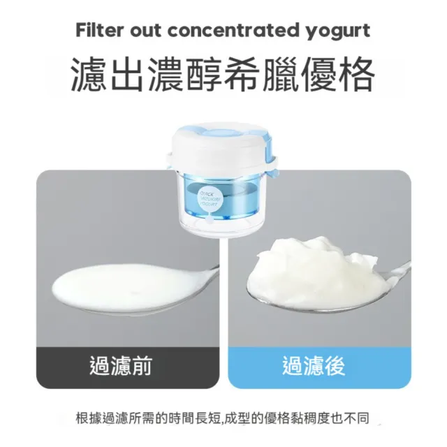 【晴安居】細密網眼優格乳清過濾分離器 三檔可調壓濾式自製希臘優格盒(1入)