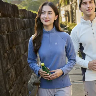 【ATUNAS 歐都納】女款循環SOLAR-FLEECE保暖刷毛拉鍊衫(A1PS2557WC藍紫/中層衣/再生環保/休閒日常)