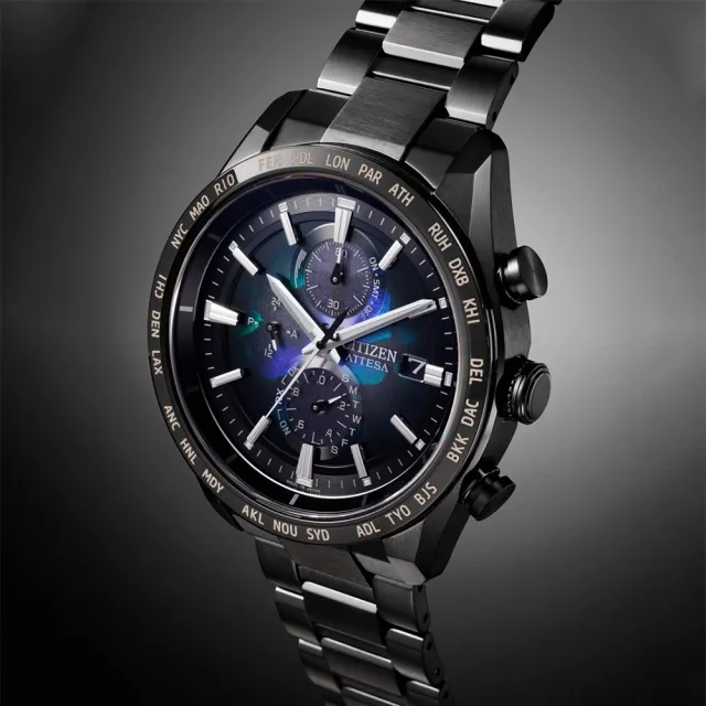 【CITIZEN 星辰】GENTS系列 宇宙幻彩限定款 光動能電波鈦金屬腕錶42mm  禮物  手錶(AT8286-65E)