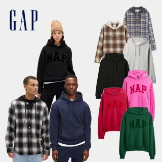 【GAP】男女同款 連帽外套/印花帽T-多款任選(799402&826459&826459)