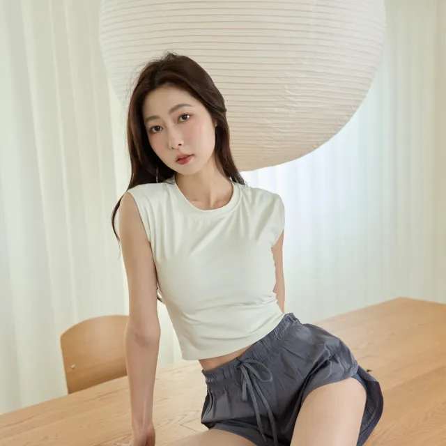 【SeasonsBikini】２色美背寬肩胸墊運動上衣-B1025