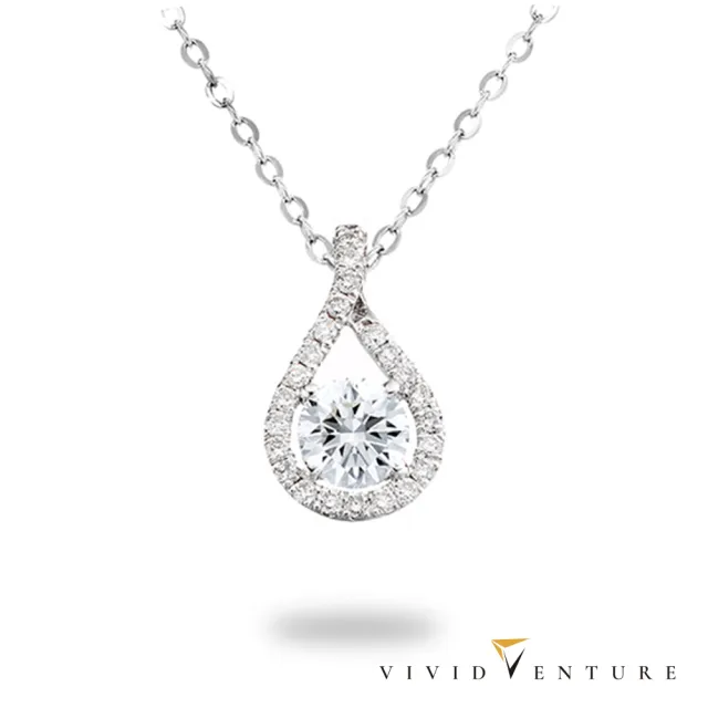 【Vividventure 亞帝芬奇】GIA 30分 DI1 3VG 八心八箭 天然鑽石 真鑽 項鍊 無限美好(14K金台)