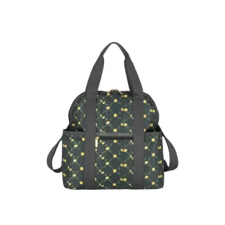 【Lesportsac】輕量材質 兩用後背包(2442 綠野雛菊)