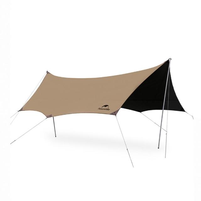 【Naturehike】云霄Lite150D黑膠防水遮陽天幕 附帳桿 八角形550x465cm WS015(台灣總代理公司貨)
