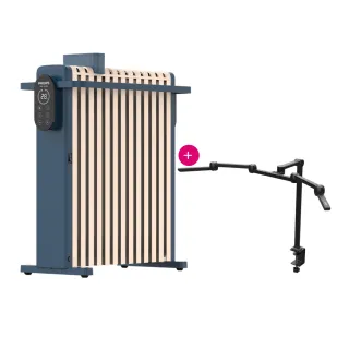 【Philips 飛利浦】1+1超值組 13片新式寬片智能葉片電暖器+五折鷗翼式護眼檯燈(AHR3124NYS+HSL210)