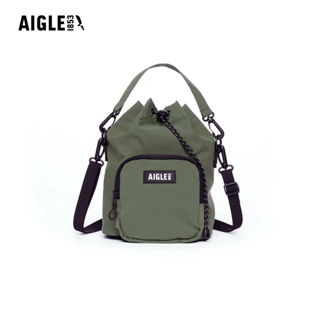 【AIGLE】4L 防潑休閒小側背包｜AG-4A509A080 軍綠(防水包 斜背包 防潑水斜背包 水桶包)