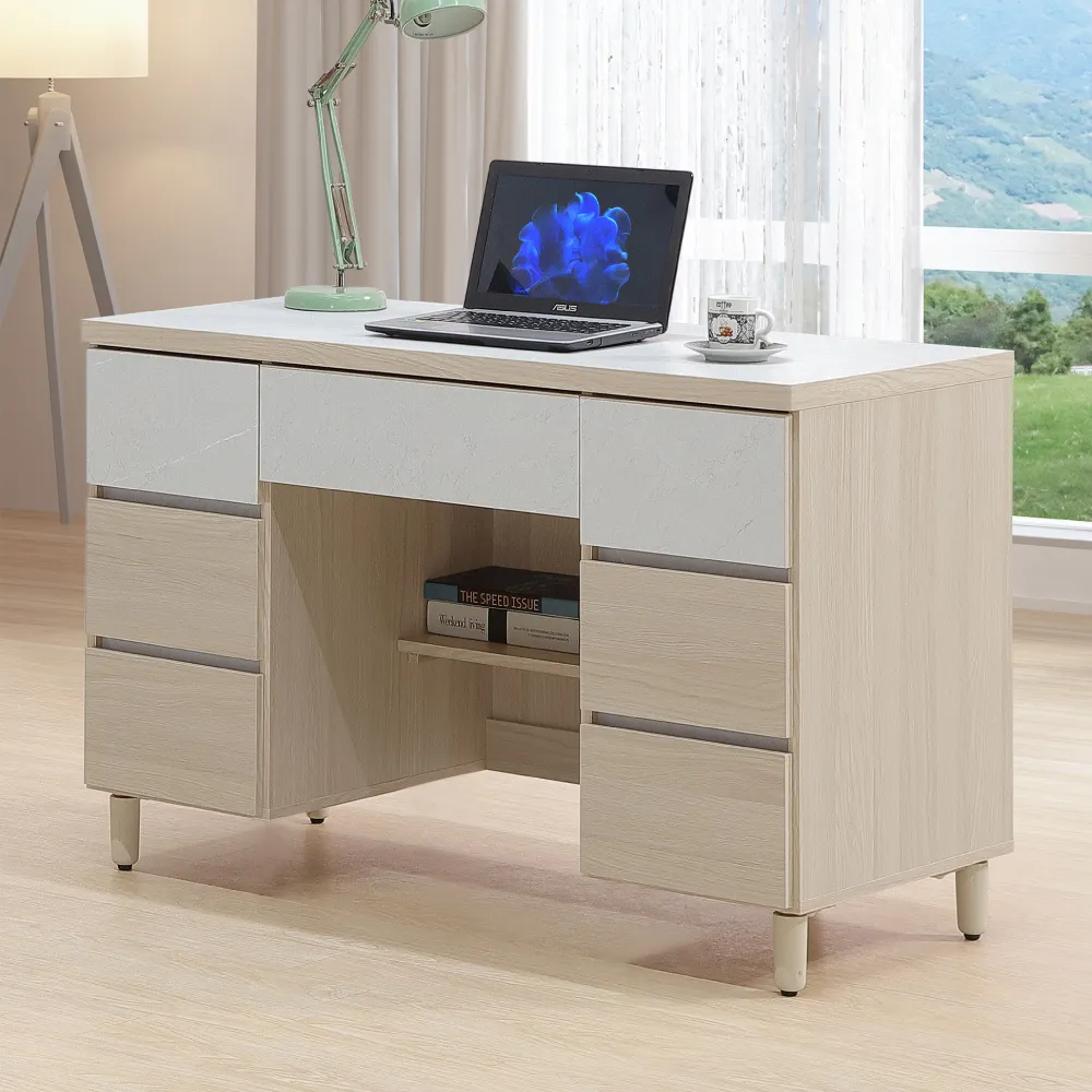 【WAKUHOME 瓦酷家具】Mitte暖調木質4尺書桌A014-K926