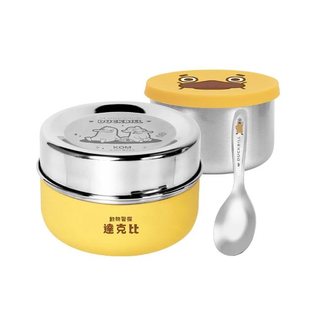 【KOM】達克比｜可微波不鏽鋼便當盒1入(飯碗/湯碗/菜盤/湯匙/隔熱套)