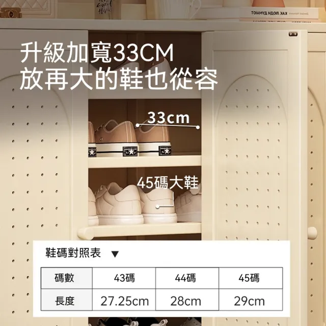 【Quality 聚家】奶油色穿孔通風鞋櫃 玄關收納儲物櫃門置物整理櫃(鞋架/收納櫃/置物櫃/鞋櫃)