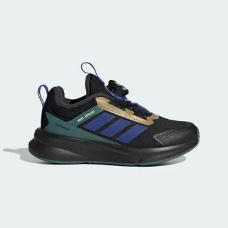 【adidas 愛迪達】運動鞋 童鞋 中童 兒童 旋鈕式 FortaRun 4.0 HABU K 黑 HP3590